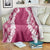 Hawaii Aloha Plumeria Lei Fuschia Palaka Blanket - Polynesian Pride