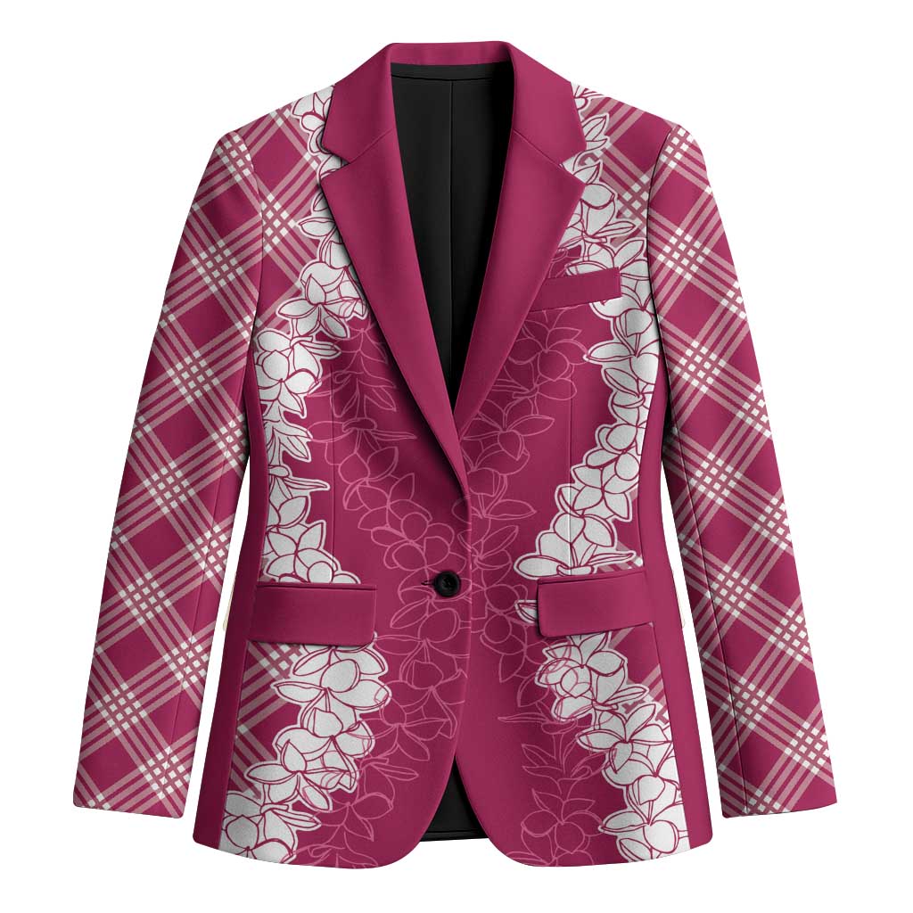 Hawaii Aloha Plumeria Lei Fuschia Palaka Blazer LT7 Unisex Fuschia - Polynesian Pride
