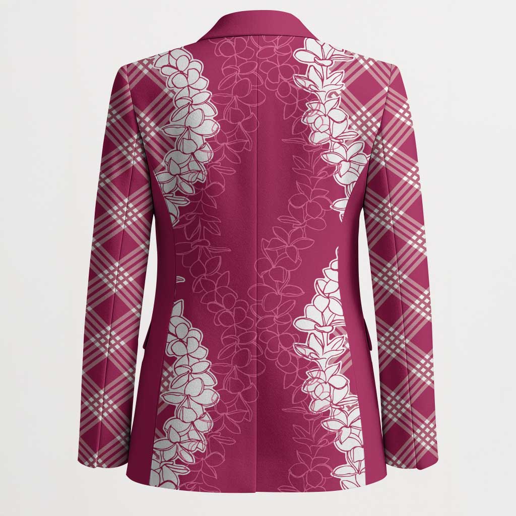 Hawaii Aloha Plumeria Lei Fuschia Palaka Blazer LT7 - Polynesian Pride