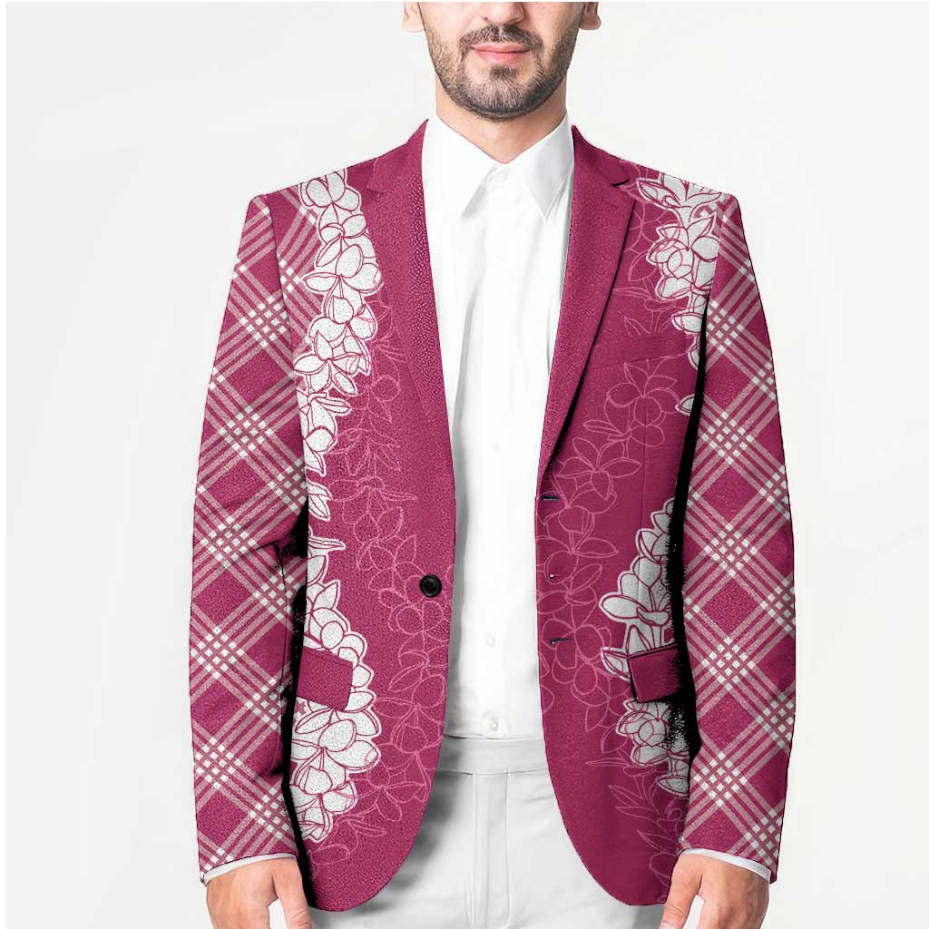 Hawaii Aloha Plumeria Lei Fuschia Palaka Blazer LT7 - Polynesian Pride