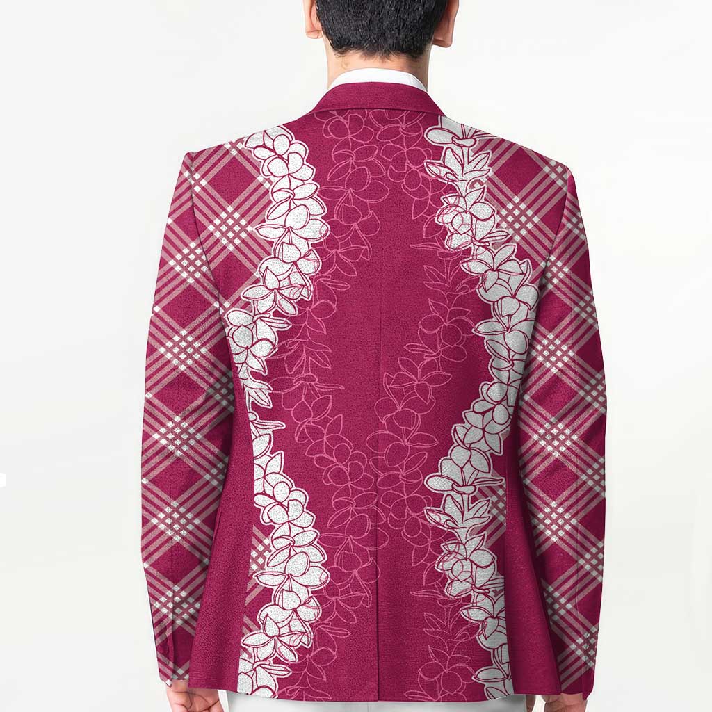 Hawaii Aloha Plumeria Lei Fuschia Palaka Blazer LT7 - Polynesian Pride