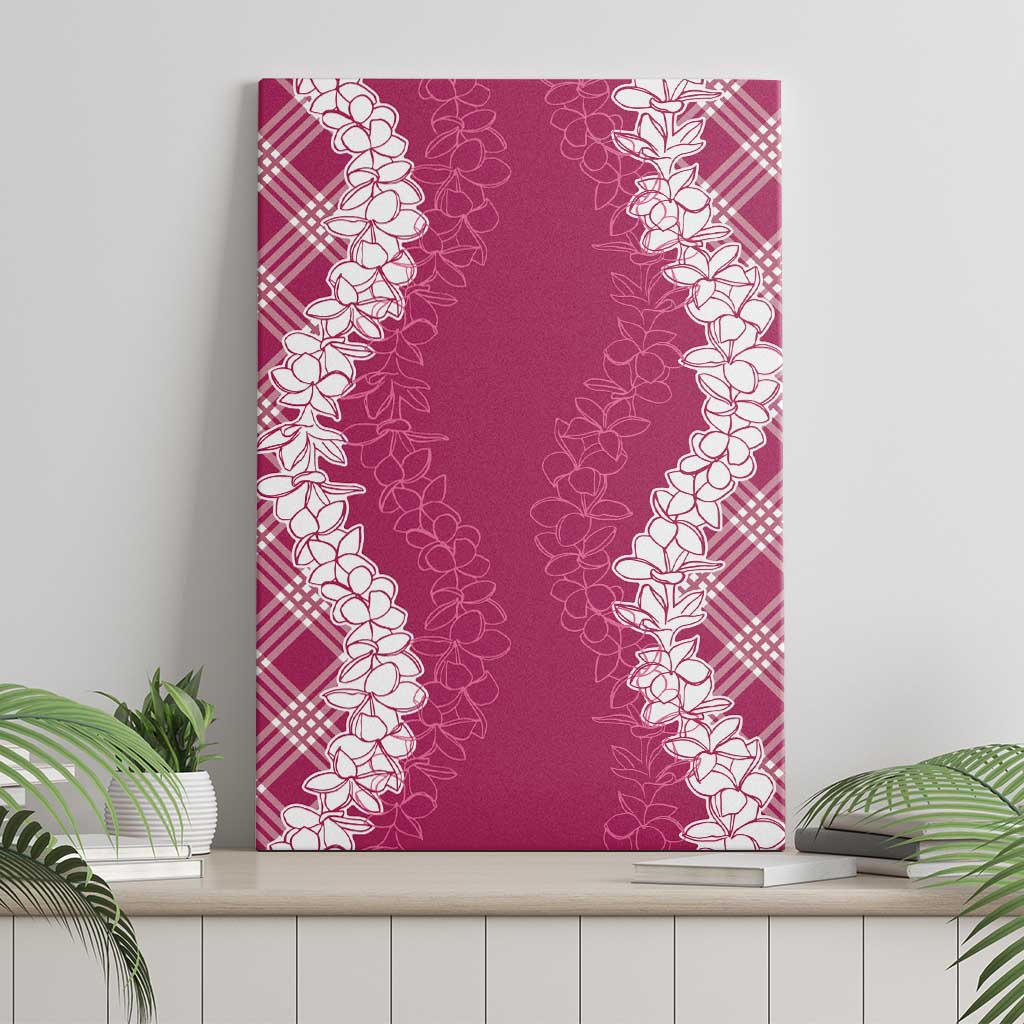 Hawaii Aloha Plumeria Lei Fuschia Palaka Canvas Wall Art LT7 - Polynesian Pride