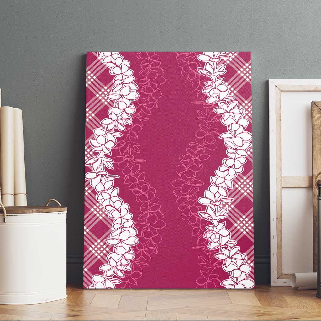 Hawaii Aloha Plumeria Lei Fuschia Palaka Canvas Wall Art LT7 - Polynesian Pride