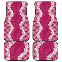 Hawaii Aloha Plumeria Lei Fuschia Palaka Car Mats - Polynesian Pride