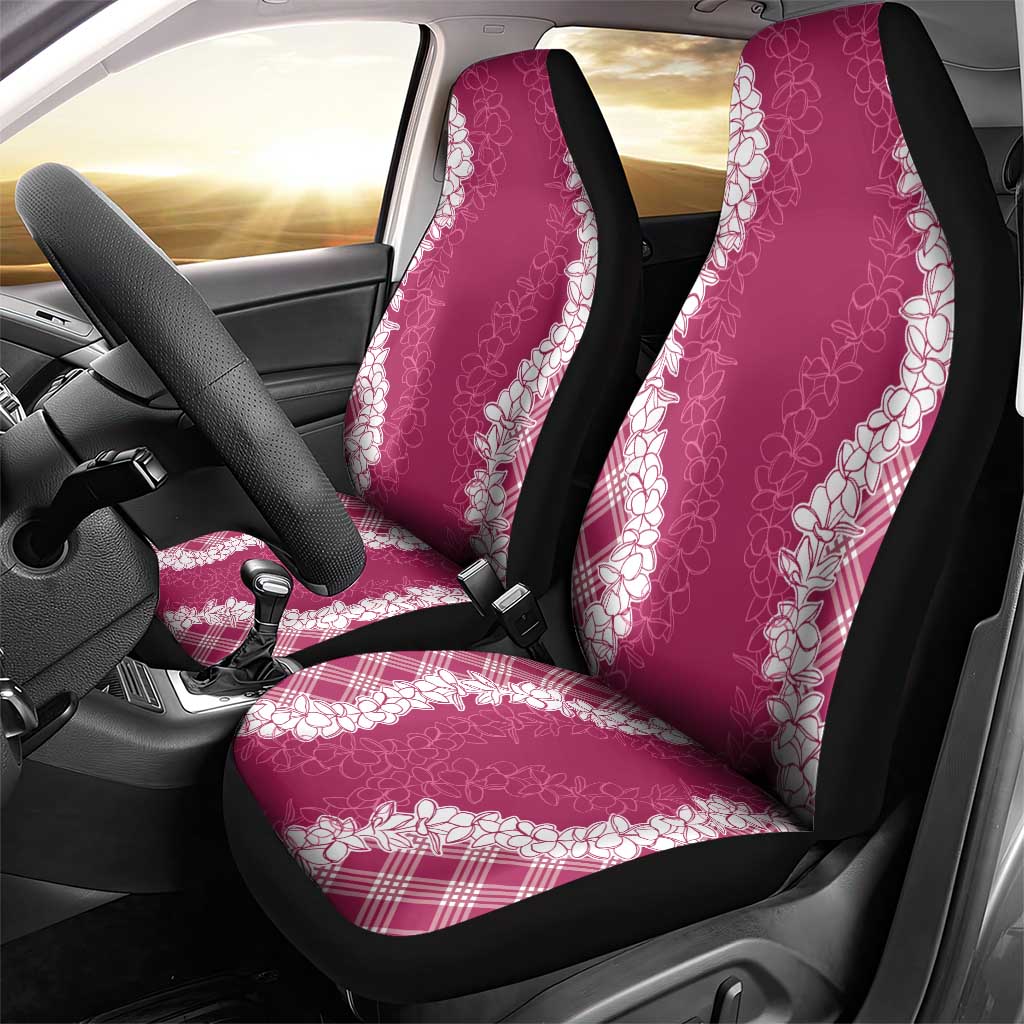 Hawaii Aloha Plumeria Lei Fuschia Palaka Car Seat Cover - Polynesian Pride