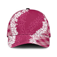 Hawaii Aloha Plumeria Lei Fuschia Palaka Classic Cap - Polynesian Pride