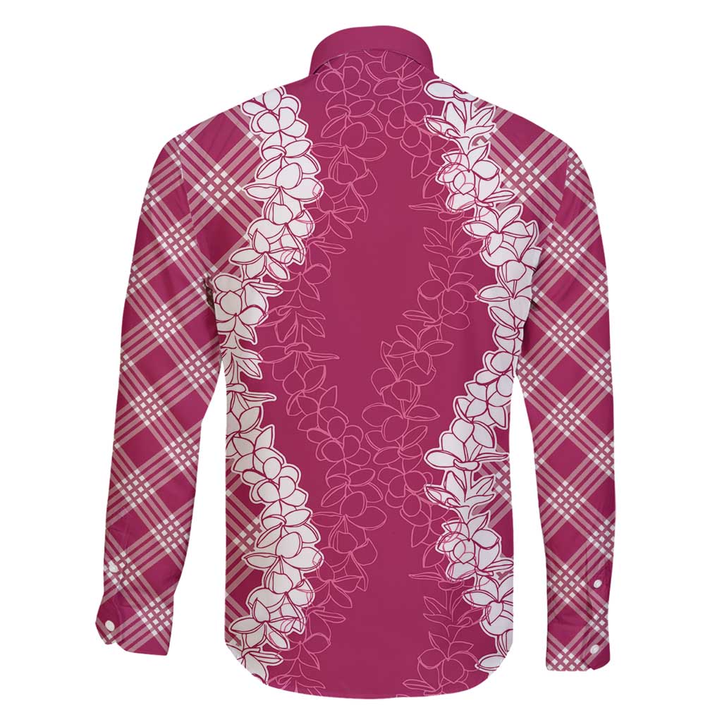 Hawaii Aloha Plumeria Lei Fuschia Palaka Family Matching Puletasi and Hawaiian Shirt LT7 - Polynesian Pride