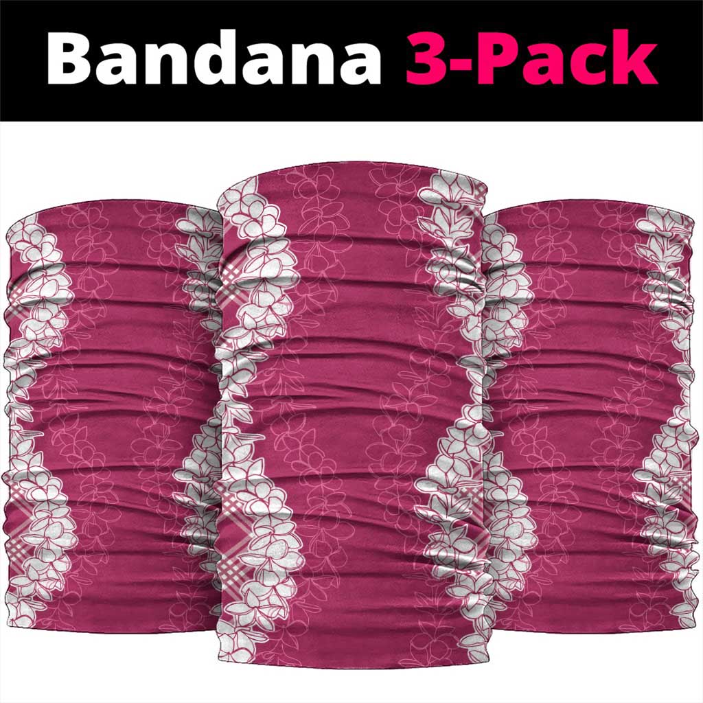 Hawaii Aloha Plumeria Lei Fuschia Palaka Neck Gaiter - Polynesian Pride