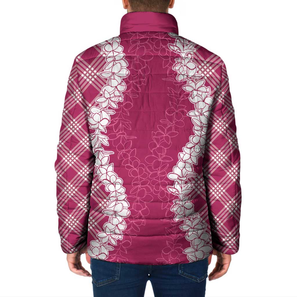 Hawaii Aloha Plumeria Lei Fuschia Palaka Padded Jacket LT7 - Polynesian Pride