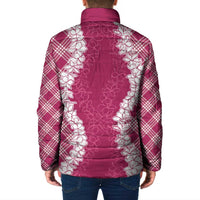 Hawaii Aloha Plumeria Lei Fuschia Palaka Padded Jacket LT7 - Polynesian Pride