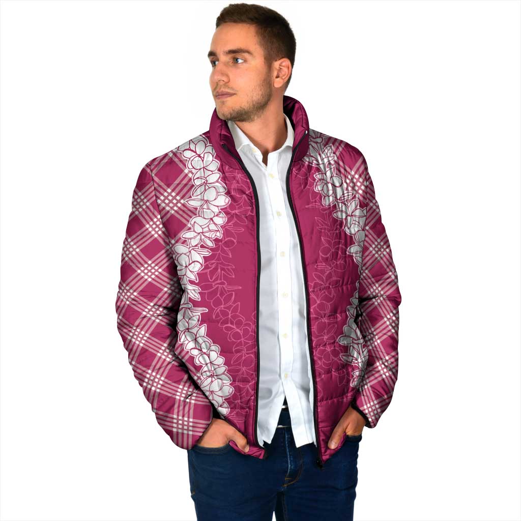 Hawaii Aloha Plumeria Lei Fuschia Palaka Padded Jacket LT7 - Polynesian Pride