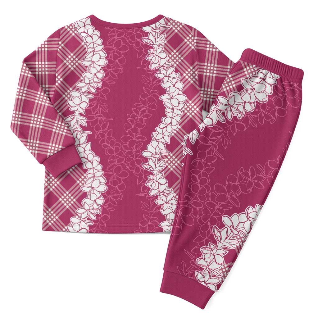 Hawaii Aloha Plumeria Lei Fuschia Palaka Christmas Pajama Set LT7 - Polynesian Pride