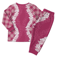 Hawaii Aloha Plumeria Lei Fuschia Palaka Christmas Pajama Set LT7 - Polynesian Pride