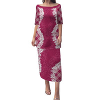 Hawaii Aloha Plumeria Lei Fuschia Palaka Puletasi - Polynesian Pride