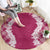 Hawaii Aloha Plumeria Lei Fuschia Palaka Round Carpet - Polynesian Pride