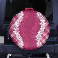 Hawaii Aloha Plumeria Lei Fuschia Palaka Spare Tire Cover - Polynesian Pride