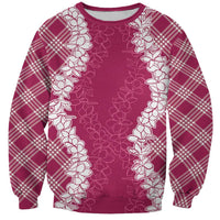 Hawaii Aloha Plumeria Lei Fuschia Palaka Sweatshirt LT7 Unisex Fuschia - Polynesian Pride
