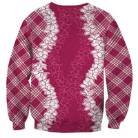 Hawaii Aloha Plumeria Lei Fuschia Palaka Sweatshirt LT7 - Polynesian Pride
