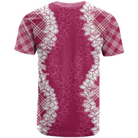 Hawaii Aloha Plumeria Lei Fuschia Palaka T Shirt - Polynesian Pride