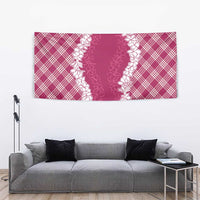 Hawaii Aloha Plumeria Lei Fuschia Palaka Tapestry - Polynesian Pride