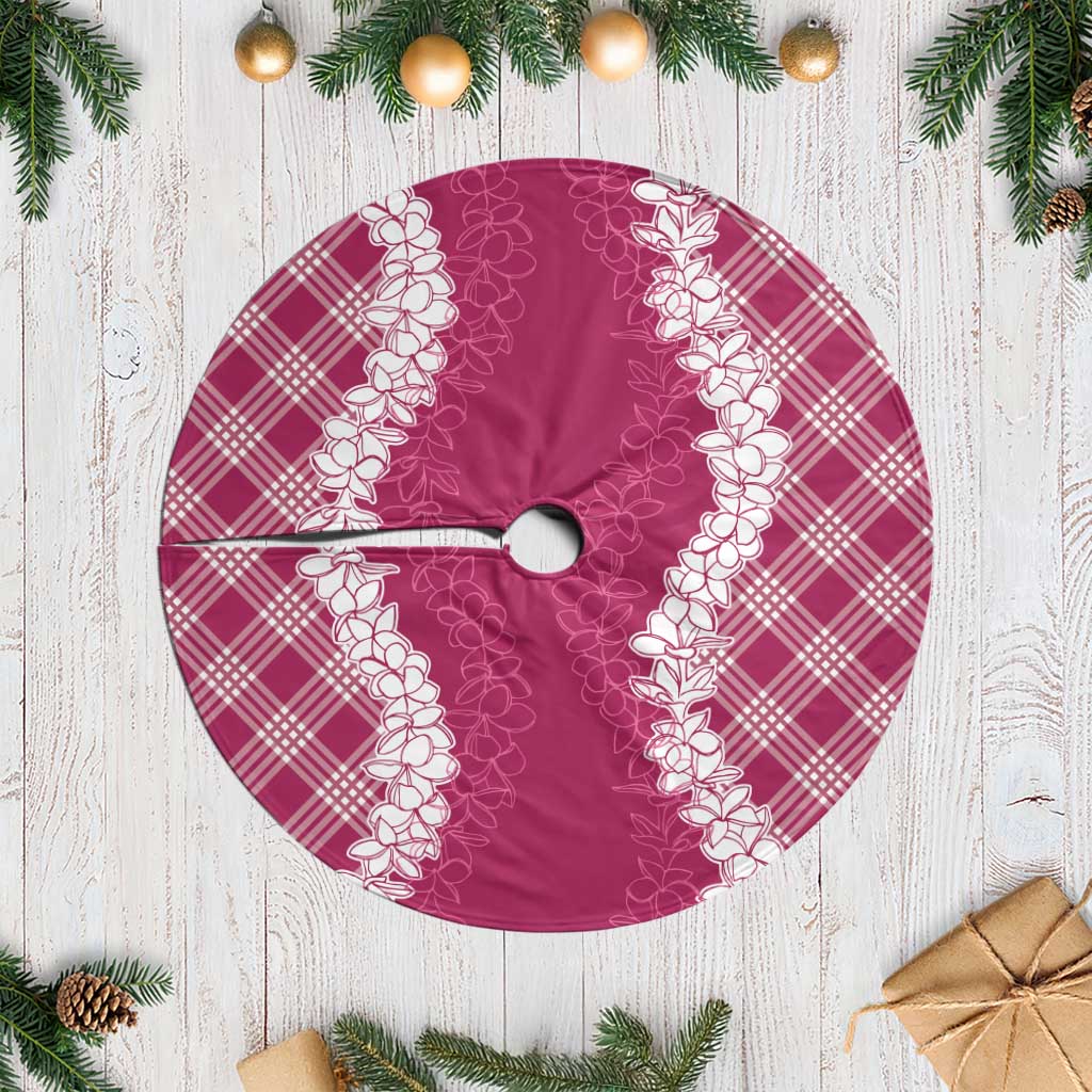 Hawaii Aloha Plumeria Lei Fuschia Palaka Tree Skirt LT7 Casual Fuschia - Polynesian Pride