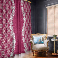 Hawaii Aloha Plumeria Lei Fuschia Palaka Window Curtain - Polynesian Pride