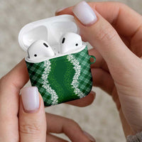 Hawaii Aloha Plumeria Lei Green Palaka AirPods Case LT7 - Polynesian Pride