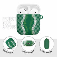 Hawaii Aloha Plumeria Lei Green Palaka AirPods Case LT7 - Polynesian Pride