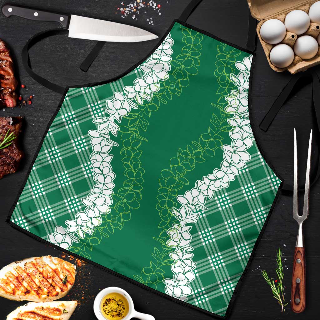 Hawaii Aloha Plumeria Lei Green Palaka Apron LT7 Green - Polynesian Pride