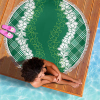 Hawaii Aloha Plumeria Lei Green Palaka Beach Blanket LT7 - Polynesian Pride