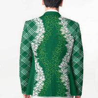 Hawaii Aloha Plumeria Lei Green Palaka Blazer - Polynesian Pride