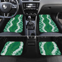 Hawaii Aloha Plumeria Lei Green Palaka Car Mats - Polynesian Pride