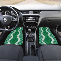 Hawaii Aloha Plumeria Lei Green Palaka Car Mats - Polynesian Pride