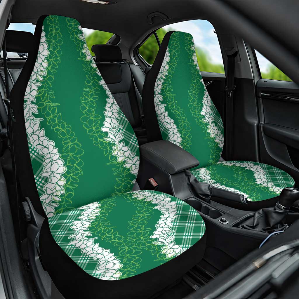 Hawaii Aloha Plumeria Lei Green Palaka Car Seat Cover - Polynesian Pride