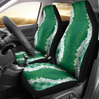 Hawaii Aloha Plumeria Lei Green Palaka Car Seat Cover - Polynesian Pride