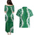 Hawaii Aloha Plumeria Lei Green Palaka Couples Matching Puletasi and Hawaiian Shirt - Polynesian Pride