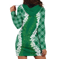 Hawaii Aloha Plumeria Lei Green Palaka Hoodie Dress - Polynesian Pride