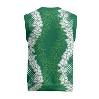 Hawaii Aloha Plumeria Lei Green Palaka Christmas Knitted V-Neck Vest LT7 - Polynesian Pride