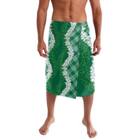 Hawaii Aloha Plumeria Lei Green Palaka Lavalava - Polynesian Pride