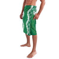 Hawaii Aloha Plumeria Lei Green Palaka Lavalava - Polynesian Pride