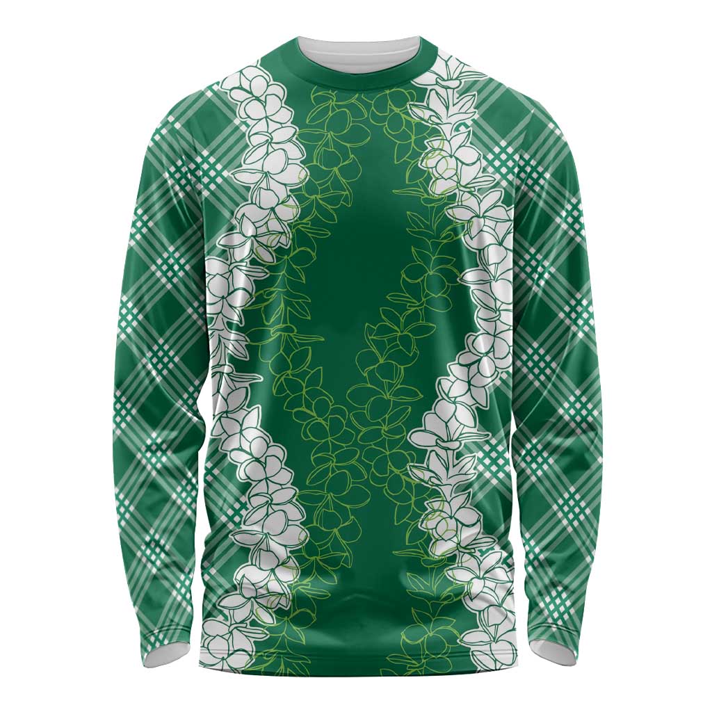 Hawaii Aloha Plumeria Lei Green Palaka Long Sleeve Shirt LT7 Unisex Green - Polynesian Pride