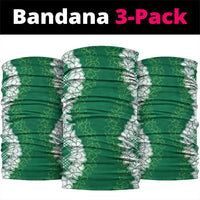 Hawaii Aloha Plumeria Lei Green Palaka Neck Gaiter - Polynesian Pride