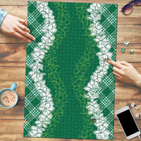 Hawaii Aloha Plumeria Lei Green Palaka Puzzle LT7 Green - Polynesian Pride
