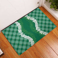 Hawaii Aloha Plumeria Lei Green Palaka Rubber Doormat LT7 - Polynesian Pride