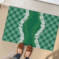 Hawaii Aloha Plumeria Lei Green Palaka Rubber Doormat LT7 - Polynesian Pride
