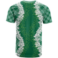 Hawaii Aloha Plumeria Lei Green Palaka T Shirt - Polynesian Pride