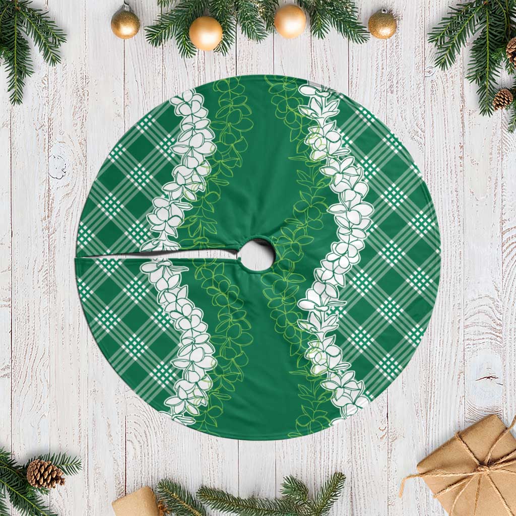 Hawaii Aloha Plumeria Lei Green Palaka Tree Skirt LT7 Casual Green - Polynesian Pride