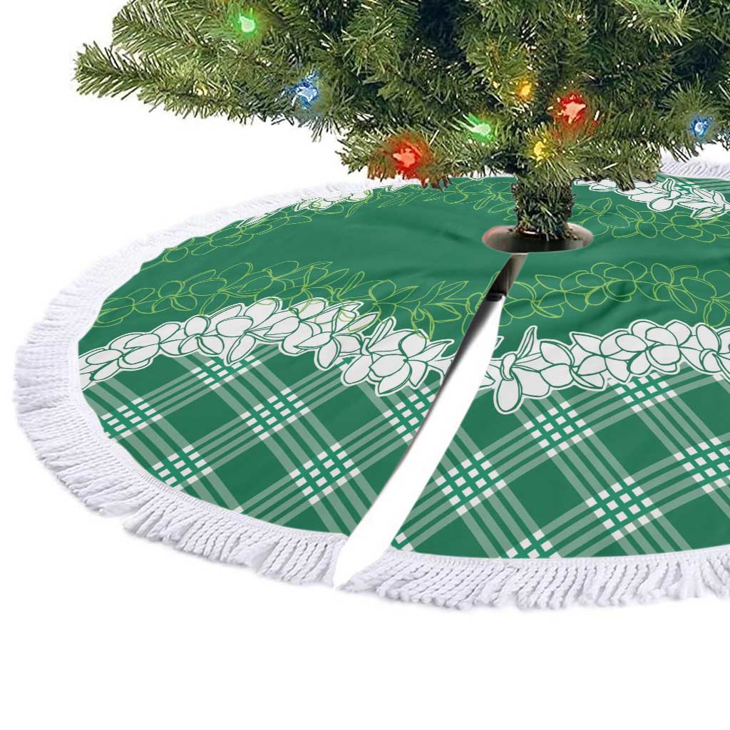 Hawaii Aloha Plumeria Lei Green Palaka Tree Skirt LT7 - Polynesian Pride