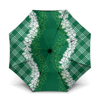 Hawaii Aloha Plumeria Lei Green Palaka Umbrella - Polynesian Pride