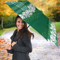 Hawaii Aloha Plumeria Lei Green Palaka Umbrella - Polynesian Pride